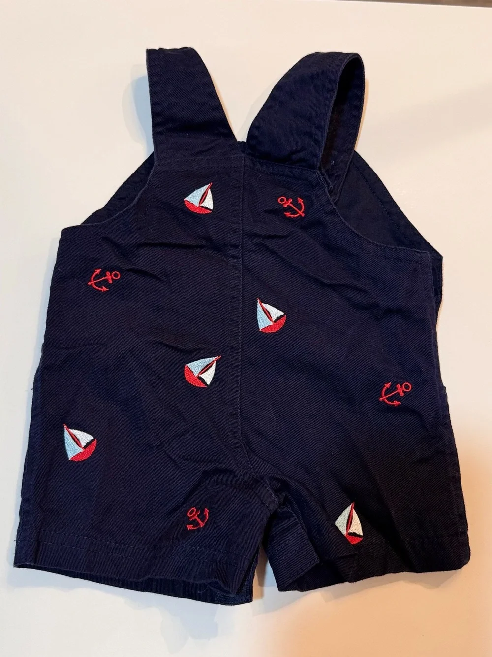 Baby Boy Nautical Sailboat Shortall & Gymboree Swim Trunks Set 3-6M